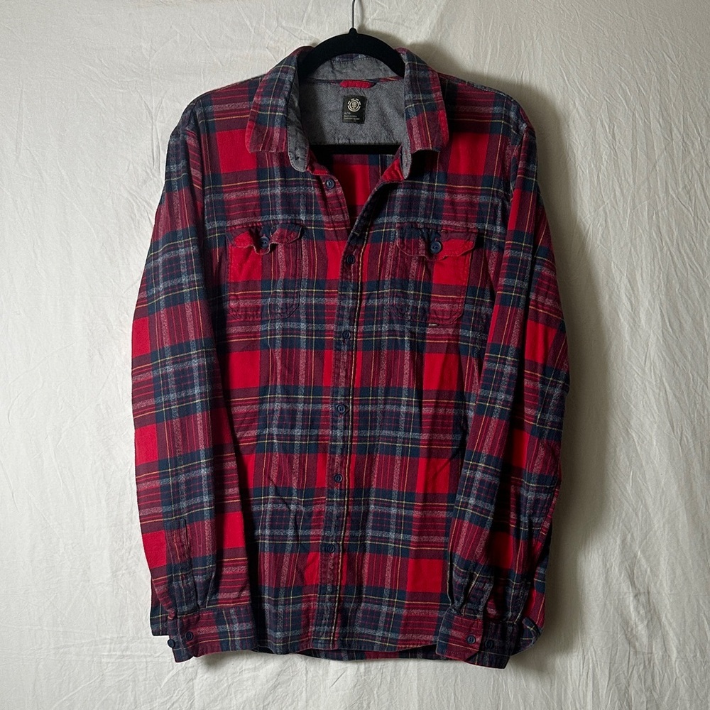 Element Red and Black Plaid Men's Shirt Jacket